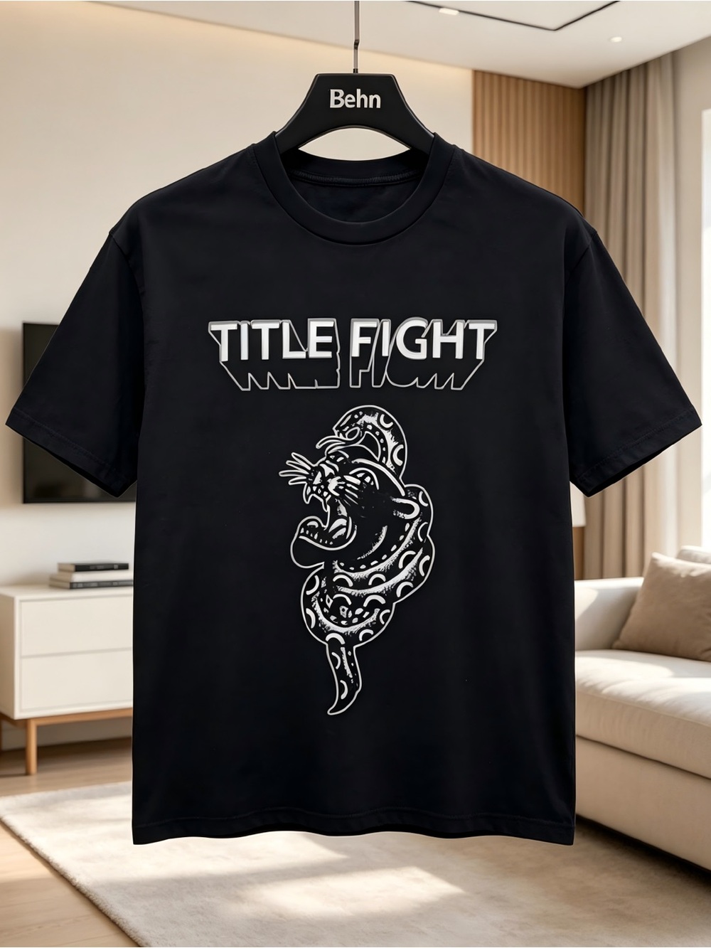 Black Graphic Tee with Panther Design Womens Mens T-shirt Unisex